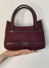 Bordo Renk Süet Kadın Çanta