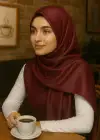 Bordo Renk Tafta Şal