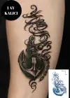 Çapa Figürlü 12 Saat Sonra Kararan Geçici Orta Dövme Tattoo
