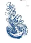 Çapa Figürlü 12 Saat Sonra Kararan Geçici Orta Dövme Tattoo
