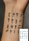 Çiçek Figürlü 12 Saat Sonra Kararan Geçici Dövme Tattoo