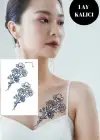 Çiçek Figürlü 12 Saat Sonra Kararan Geçici Orta Dövme Tattoo