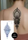 Çiçek Figürlü Figürlü 12 Saat Sonra Kararan Geçici Orta Dövme Tattoo