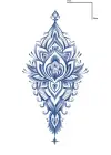 Çiçek Figürlü Figürlü 12 Saat Sonra Kararan Geçici Orta Dövme Tattoo