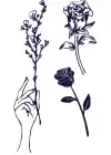 Çiçek Figürlü Geçici 12 Saat Sonra Kararan Dövme Tattoo