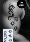 Ejderha Figürlü 12 Saat Sonra Kararan Geçici Mini Dövme Tattoo