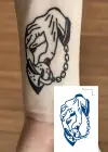 El Ve Kilit Figürlü 12 Saat Sonra Kararan Geçici Dövme Tattoo