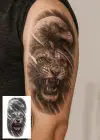Geçici Aslan Ve Kartal Figürlü Dövme Tattoo