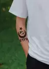 Geçici Ayyıldız Kurt ve Türk Yazılı Dövme Tattoo