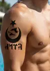 Geçici Ayyıldız Kurt ve Türk Yazılı Dövme Tattoo