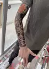 Geçici Balık ve Çiçek Kol Dövme Tattoo