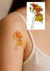 Geçici Çiçek Figürlü Mini Dövme Tattoo
