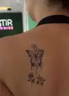 Geçici Çiçek Ve Kelebek Figürlü Dövme Tatto