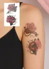 Geçici Çiçek Ve Kilit Figürlü Mini Dövme Tattoo