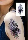 Geçici Çiçek Ve Yılan Figürlü Mini Dövme Tattoo