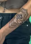 Geçici Gül Figürlü Dövme Tatto