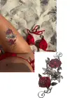 Geçici Gül Figürlü Dövme Tattoo
