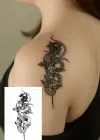 Geçici Gül Ve Yılan Figürlü Mini Dövme Tattoo