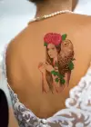 Geçici Kadın, Gül ve Baykuş Dövme Tattoo