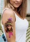 Geçici Kadın Kızılderili Modelli Dövme Tattoo