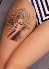 Geçici Kadın Modelli ve Yazılı Dövme Tattoo