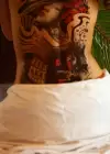 Geçici Kadın ve Kurukafa Modelli Sırt Dövme Tattoo
