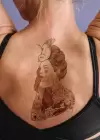 Geçici Kadın ve Kuş Modelli Dövme Tattoo