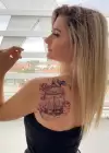 Geçici Kafes Kuş ve Gül Dövme Tattoo