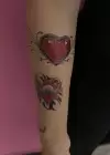 Geçici Kalp Ve Çiçek Figürlü Dövme Tattoo