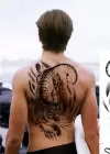 Geçici Kaplan Modelli Sırt Dövme Tattoo