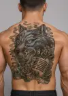 Geçici Kaplan Modelli Sırt Dövme Tattoo
