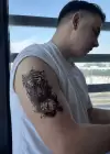 Geçici Kaplan Ve Saat Figürlü Dövme Tattoo