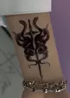 Geçici Kılıç Ve Yılan Figürlü Mini Dövme Tattoo