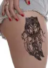Geçici Kurt Figürlü Dövme Tatto