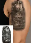 Geçici Kurt Figürlü Dövme Tattoo
