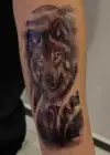 Geçici Kurt Figürlü Dövme Tattoo