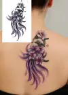 Geçici Kurt Ve Çiçek Figürlü Dövme Tattoo