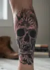 Geçici Kuru Kafa Figürlü Dövme Tattoo