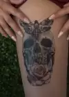 Geçici Kuru Kafa Figürlü Dövme Tattoo