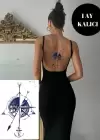 Geçici Pusula Figürlü 12 Saat Sonra Kararan Dövme Tatto