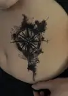 Geçici Pusula Figürlü Dövme Tattoo
