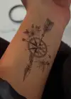Geçici Pusula Figürlü Mini Dövme Tattoo