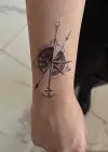 Geçici Pusula Figürlü Mini Dövme Tattoo
