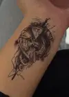 Geçici Pusula Figürlü Mini Dövme Tattoo