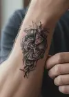 Geçici Pusula Figürlü Mini Dövme Tattoo