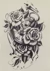 Geçici Saat Ve Çiçek Figürlü Dövme Tatto