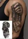 Geçici Satranç Ve Dolar Figürlü Dövme Tattoo