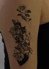 Geçici Silah Ve Çiçek Figürlü Dövme Tattoo