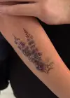 Geçici Sümbül Çiçeği Figürlü Mini Dövme Tattoo