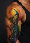 Geçici Tavus Kuşu Kol Dövme Tattoo